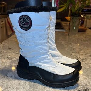totes Women's Black and White Winter Boots Size 8